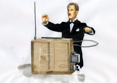 Portrait de Lev Sergeyevich Termen (Leon Theremin) (1896-1993) inventeur du thérémine, premier instrument de musique électronique - Alessandro Lonati