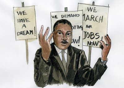 Portrait du pasteur Martin Luther King - Alessandro Lonati
