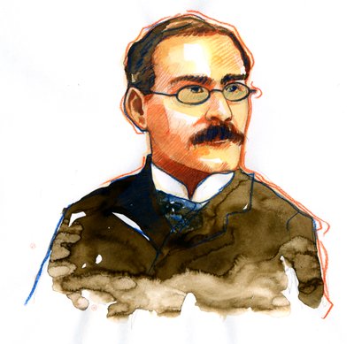 Portrait de Rudyard Kipling (1865-1936), écrivain anglais - Alessandro Lonati
