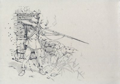 Second Empire (1852-1870) : fantassin tirant, soldat de l