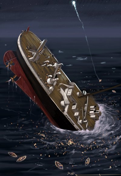 Vue du paquebot transatlantique Titanic au moment du naufrage les 14 et 15 avril 1912. - Alessandro Lonati