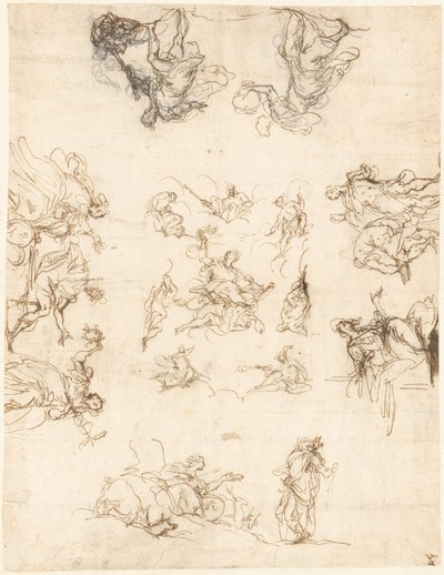 Un plafond compartimenté avec des allégories et des mythes - Alessandro Maganza