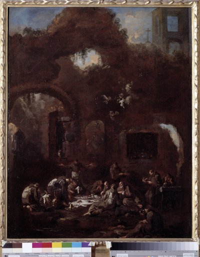 Frères capucins à table parmi les ruines - Alessandro Magnasco
