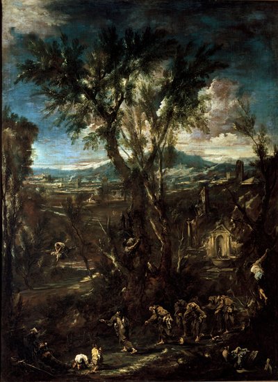 Paysage fantastique avec des moines - Alessandro Magnasco