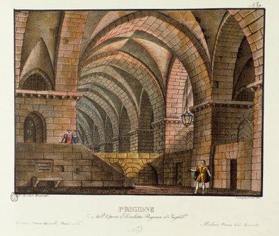 Norfolk visite le prisonnier Leicester dans la prison de Scenography pour la représentation de l