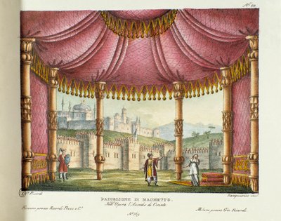 Le Pavillon de Muhammad (Acte II) Scénographie pour la représentation à la Scala de Milan en 1829 de l