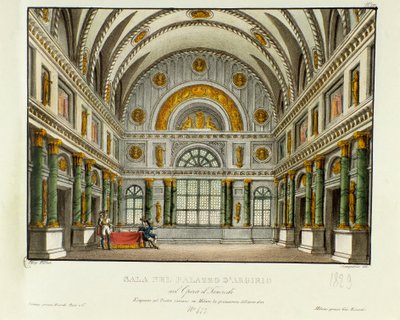 Vue du palais du roi de Syracuse Argirio Scénographie pour la représentation à Milan en 1829 de l
