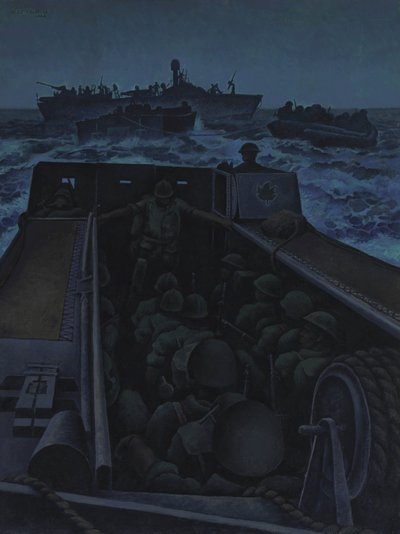 Assaut de chalands de débarquement au large du sud de la France - Alex Colville
