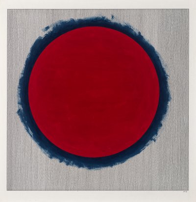 Cercle rouge sur bleu - Alex Dunn