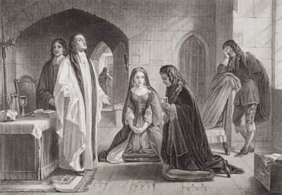 Lord William Russell recevant le sacrement avant son exécution le 21 juillet 1683, tiré de 