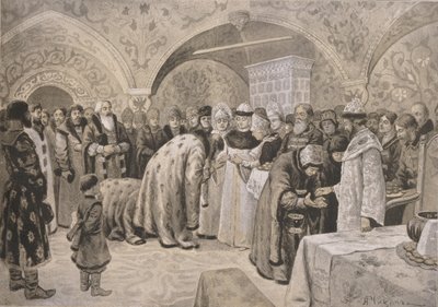 Bienvenue à la tsarine après les matines de Pâques - Alexander Andreyevich Chikin