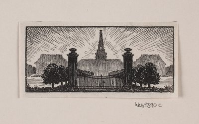 Danois :  Vignette pour le "Posthuset i Hirschholm" de H. Hertz - Alexander Blom