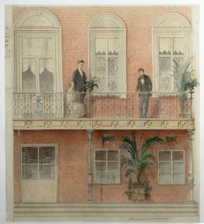 Projet de balcon pour la maison de la famille Schwarz dans le domaine Bely Kolodets, 1875 - Alexander Dmitrievich Litovchenko