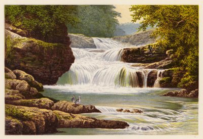 Paysage de loch écossais : Chute de Stonebyre - Alexander Francis (after) Lydon