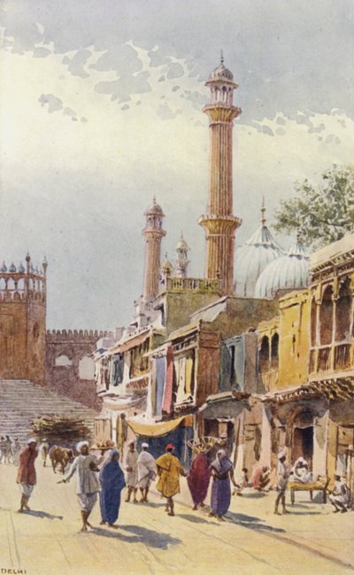Une Rue à Delhi, en direction de la Jumma Musjid - Alexander Henry Hallam Murray