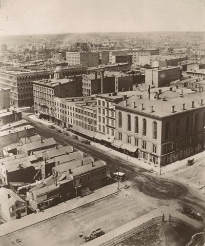 Vue nord-ouest depuis la coupole du palais de justice à Chicago, 1858 - Alexander Hesler