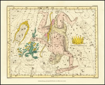 1822 - Alexander Jamieson - Corona Borealis, Hercule et Cerbère et Lyre - Alexander Jamieson