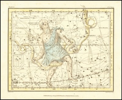 1822 - Alexander Jamieson - Ophiuchus et Serpent (et Scutum Sobieski) - Alexander Jamieson