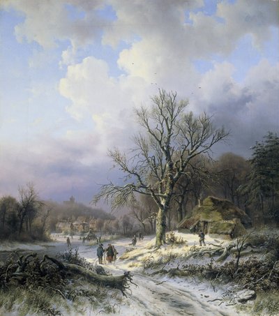 Paysage enneigé - Alexander Joseph Daiwaille
