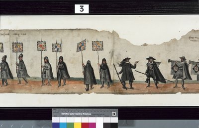 Détail de la procession funéraire de Huntly, dit avoir été utilisé pour les obsèques de George 1er, marquis de Huntly - Alexander Kincaid