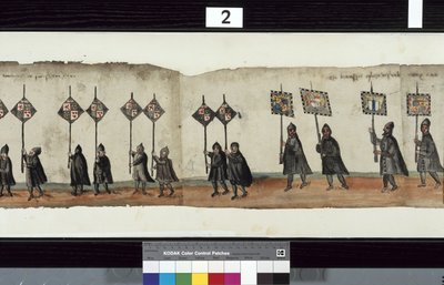 Détail de La Procession Funéraire de Huntly, dit avoir été utilisé pour les obsèques de George 1er, Marquis de Huntly - Alexander Kincaid