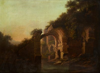 Un pont en ruine sur une rivière, Italie - Alexander Nasmyth