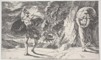 Fingal rencontre Carbon Carglass, première impression vers 1773 (eau-forte) - Alexander Runciman