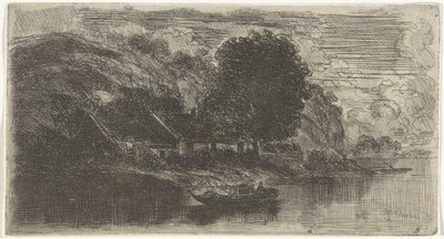 Vue sur la rive gauche de la Meuse avec le café De Rode Haan - Alexander Schaepkens