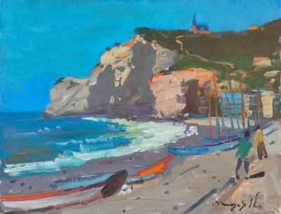 Falaises côtières et bateaux - Alexander Shandor