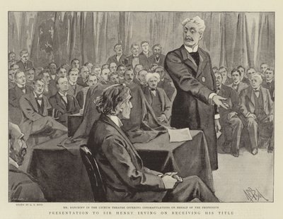 Présentation à Sir Henry Irving lors de la réception de son titre - Alexander Stuart Boyd