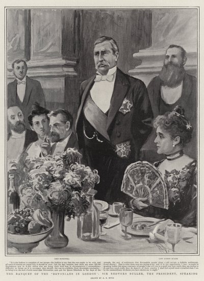 Le banquet des Devoniens à Londres, Sir Redvers Buller, le président, parlant - Alexander Stuart Boyd