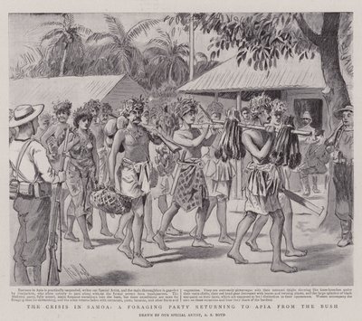 La crise à Samoa, une patrouille de ravitaillement revenant à Apia depuis la brousse - Alexander Stuart Boyd