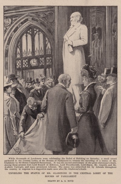 Dévoilement de la statue de M. Gladstone dans le hall central du Parlement - Alexander Stuart Boyd