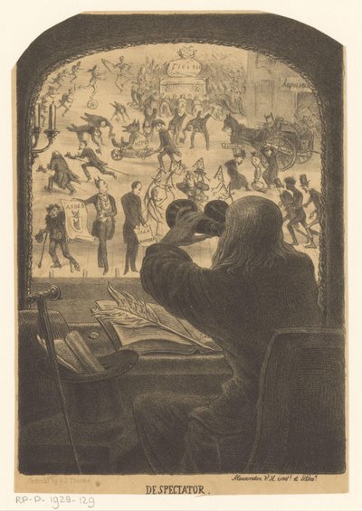 Homme avec des jumelles - Alexander Ver Huell