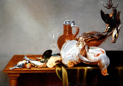 Une nature morte de gibier mort avec des perdrix et d