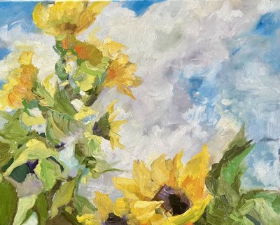 Des tournesols et un ciel bleu - Alexandra Higgins