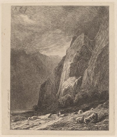 Falaises dans une tempête - Alexandre Calame