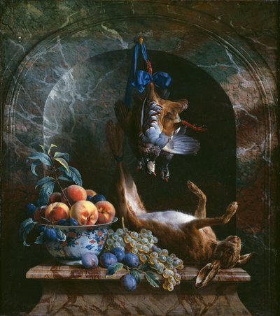Nature morte avec gibier mort dans une niche en marbre, 1706 - Alexandre Francois Desportes