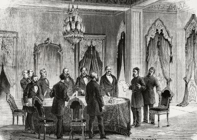 Conférence de Constantinople, décembre 1876, gravure, Turquie - Nicolas Toussaint Charlet