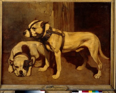 Bouledogue écossais et terrier Mauvais chien avec muselière - Alexandre Gabriel Decamps