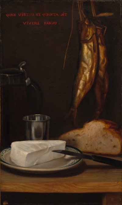 Nature morte avec hareng, pain et fromage - Alexandre Gabriel Decamps