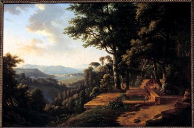 Le philosophe Jean-Jacques Rousseau (1712-1778) méditant en 1770 dans le Parc de la Rochecordon près de Lyon Peinture d
