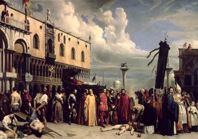 Honneurs funéraires rendus à Titien mort à Venise lors de la peste de 1576, 1832 - Alexandre Jean Baptiste Hesse