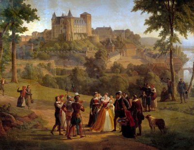 Vue du château de Pau où Henri IV est né prise du grand parc (détail) - Alexandre Louis Robert Millin du Perreux