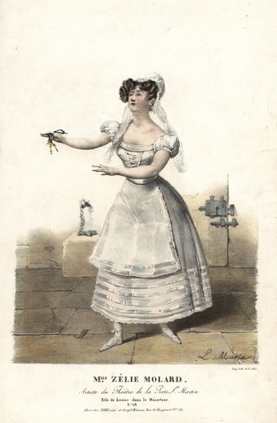 Danseuse Mlle Zélie Molard et Louise dans Le Déserteur de François-Alexis Blache Jr., chorégraphié par Dauberval, Théâtre de la Porte St. Martin - Alexandre Marie Colin