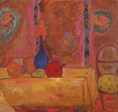Nature morte avec cruche et sculpture sur une table - Alexej von Jawlensky