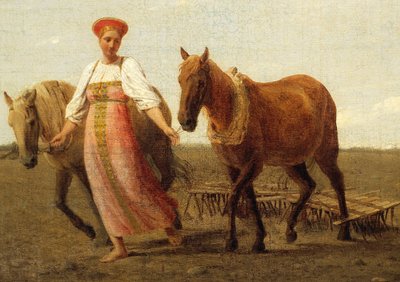 Russe : "Dans le champ labouré. Printemps" Dans le champ labouré. Printemps - Alexey Venetsianov