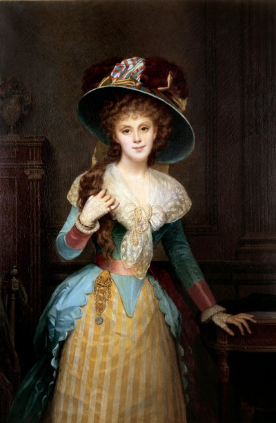 Portrait de femme au grand chapeau Peinture de Alexis Joseph Perignon (1806-1882) 19ème siècle Dijon, Musée des Beaux-Arts - Alexis Joseph Perignon