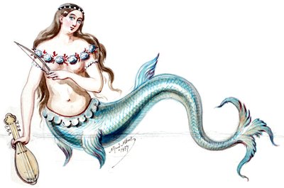 Halévy - La magicienne - maquettes de costumes par Alfred Albert - 14. Sirène (retouched) - Alfred Albert