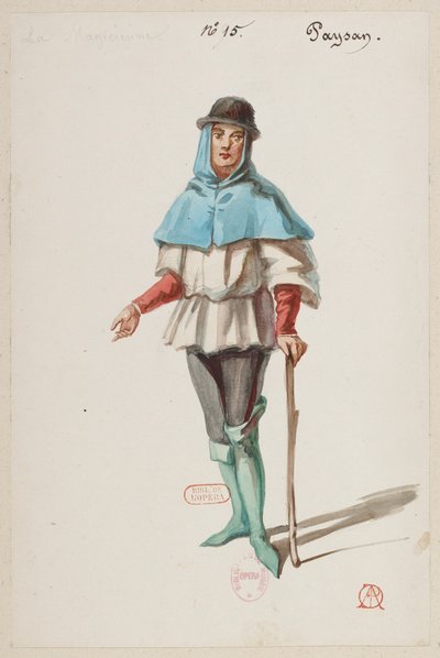 Halévy - La magicienne - maquettes de costumes par Alfred Albert - 15. Paysan - Alfred Albert